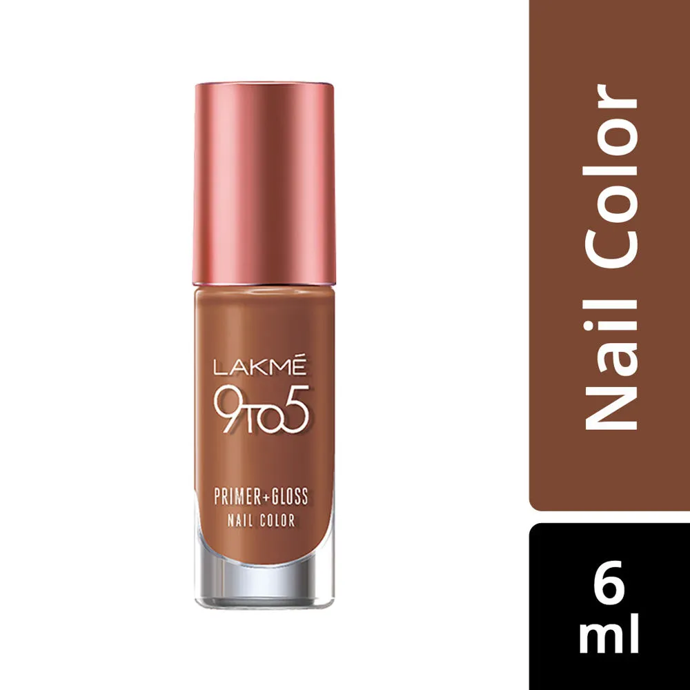 Lakme 9 to 5 Primer + Gloss Nail Color - Caramel Case