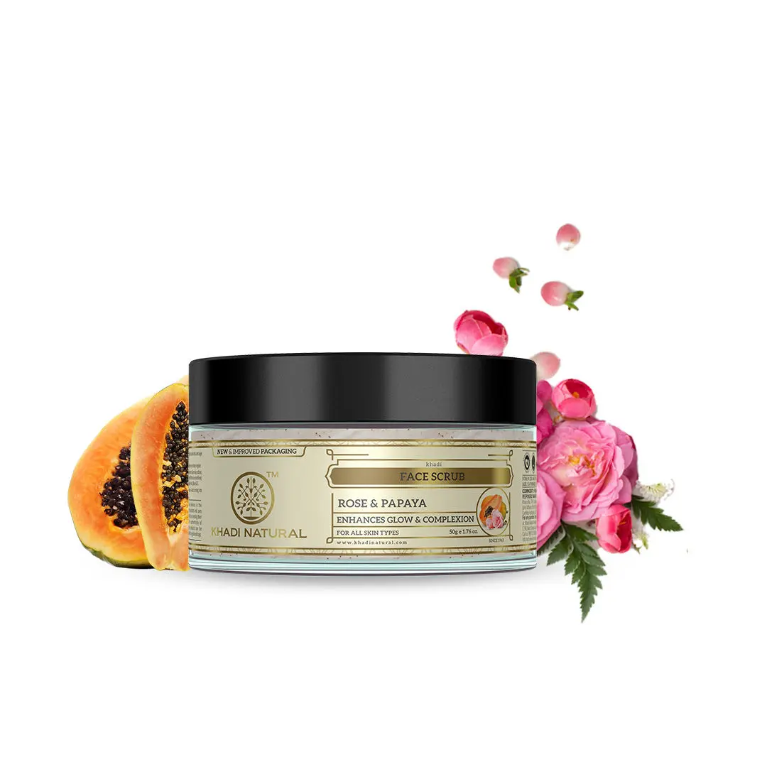 Khadi Natural Rose & Papaya Face Scrub| Reduce Acne & Pimple - 50gm