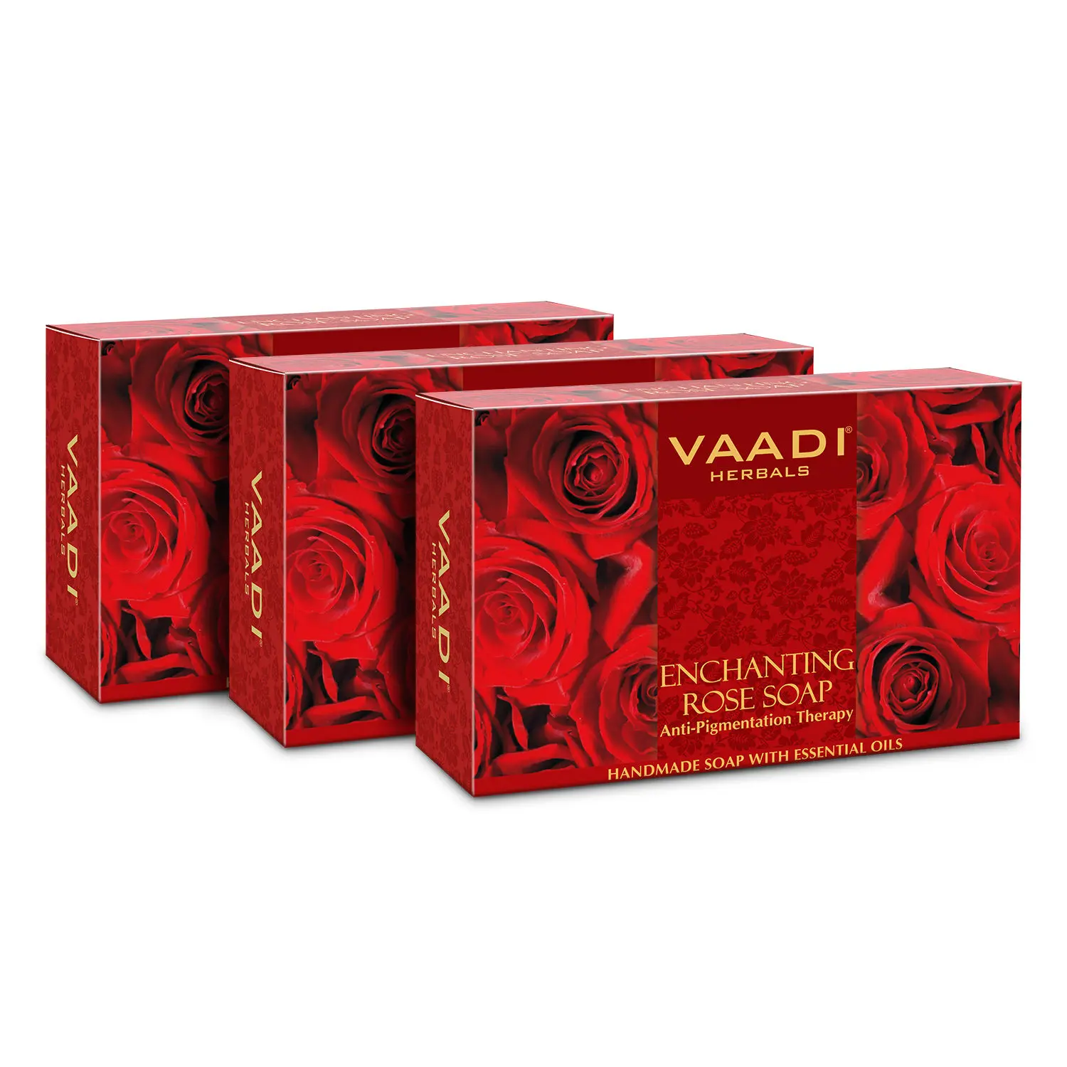 Vaadi Herbals Enchanting Rose Soap with Mulberry Extract (75 g) (Pack of 3)