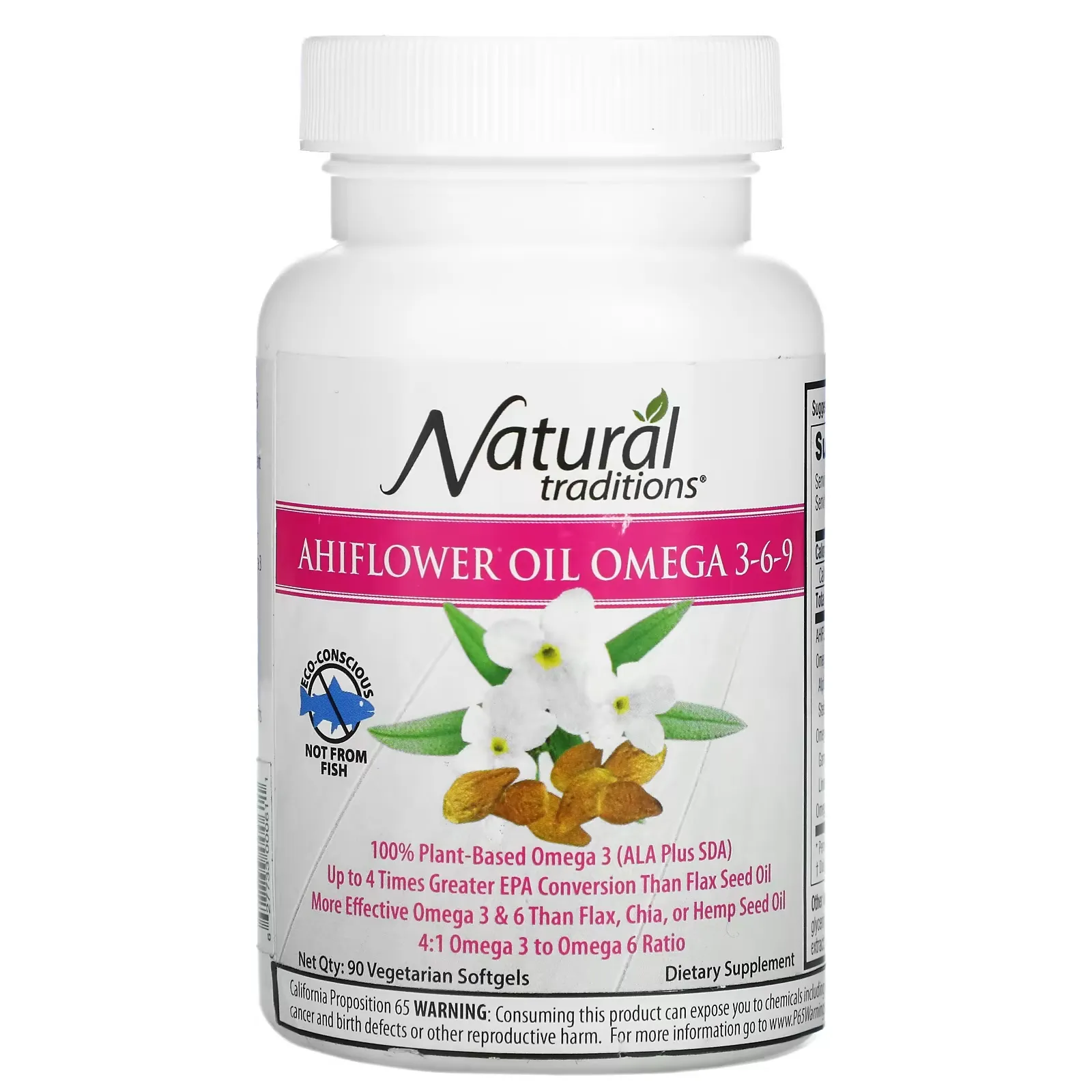 Ahiflower Oil Omega 3-6-9, 90 Vegetarian Softgels