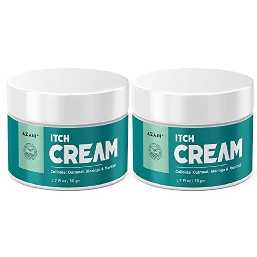 Azani Active Care Itch Cream,  Colloidal Oatmeal Moringa & Menthol Pack of 2  50 g