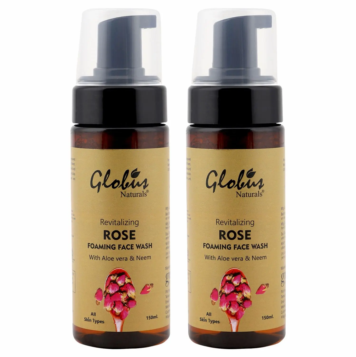 Globus Naturals Revitalizing Rose Foaming Face wash (150 ml)Pack Of 2