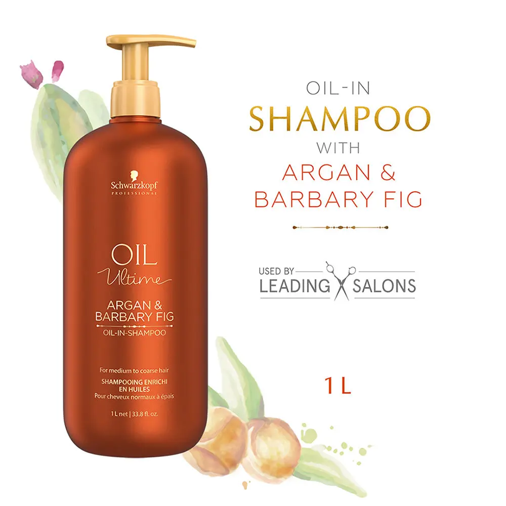 Schwarzkopf Professional Oil Ultime | Argan & Barbary Fig Oil-In Shampoo | For Coarse Hair | 1000 ml