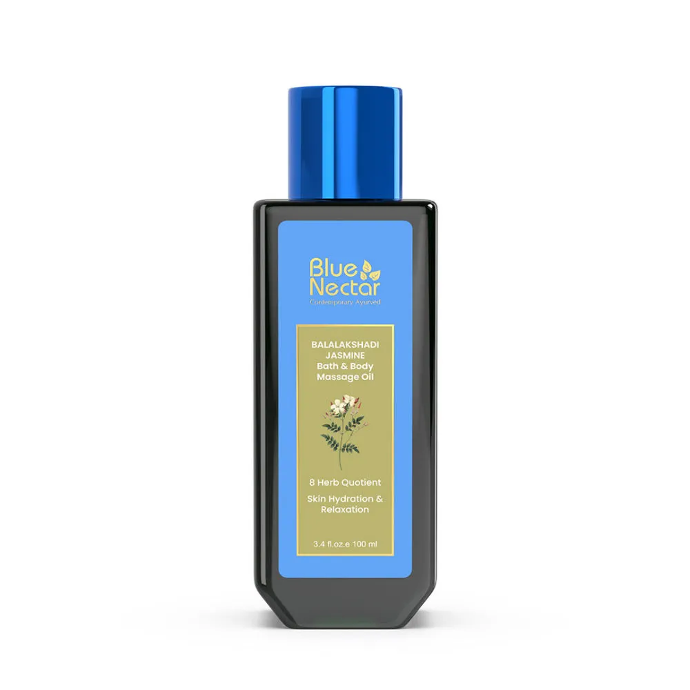 Blue Nectar Body Massage Oil for Women & Men, Sensuous & Relaxing Body Oil for Dry to Normal Skin