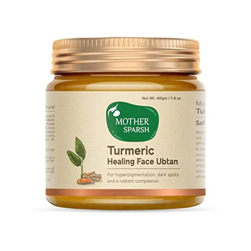 Mother Sparsh Turmeric Healing Face Ubtan Powder for Hyperpigmentation, Dark Spots & Radiant Complexion With Saffron, Rose Petal, & Orange Peel - 40gm