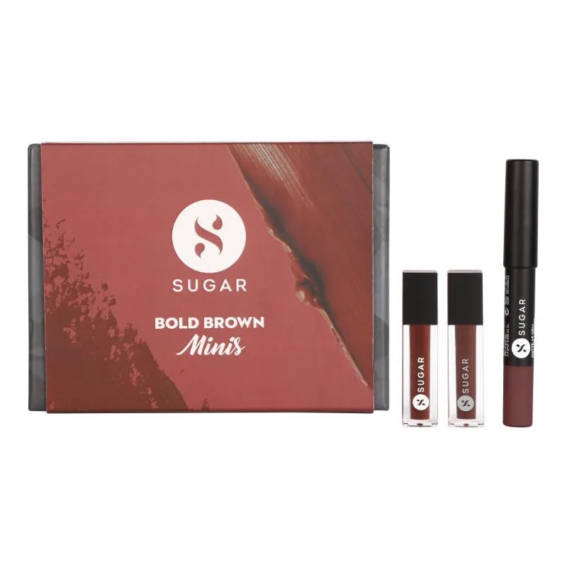 SUGAR Cosmetics Bold Browns Mini Lipstick Set