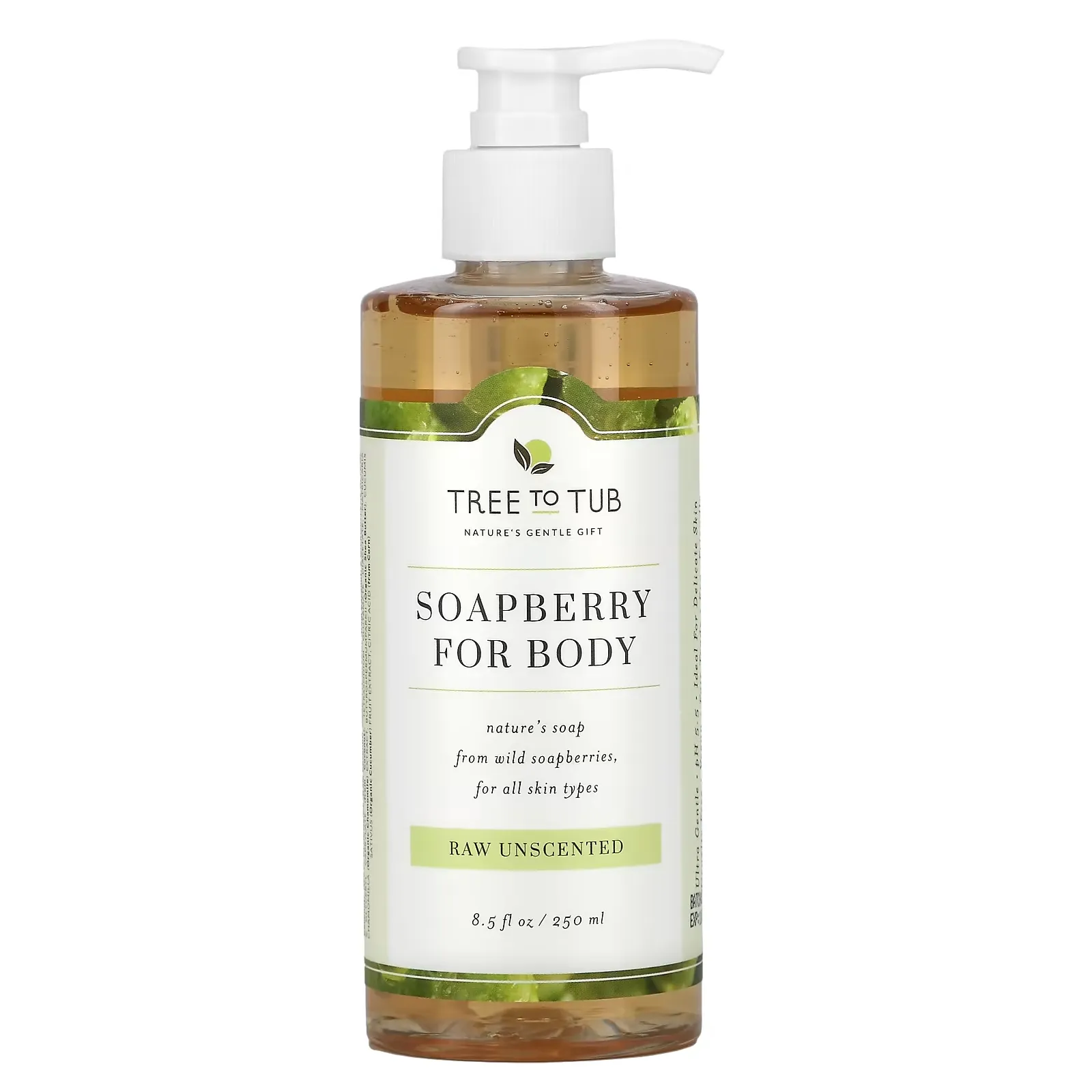 Soapberry Moisturizing Body Wash Soap, Sulfate Free, pH Balanced for Dry, Sensitive Skin, Unscented, 8.5 fl oz (250 ml)