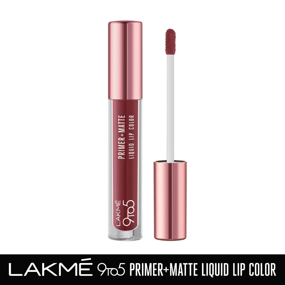 Lakme 9to5 Primer + Matte Liquid Lip Color - MB1 Hustling Nude