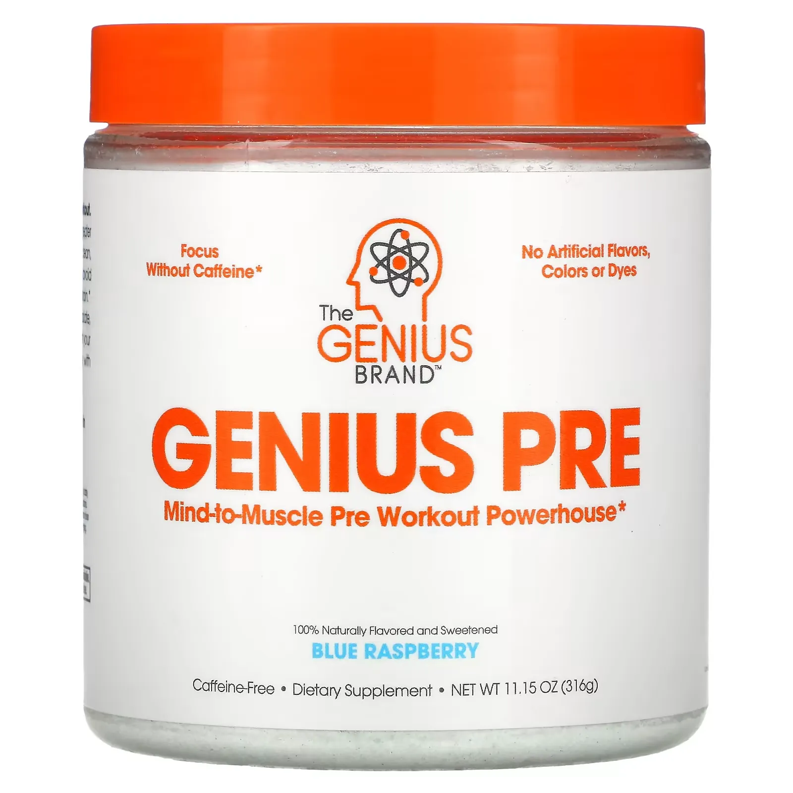 Genius Pre, Pre-Workout Powerhouse, Blue Raspberry, 11.15 oz (316 g)