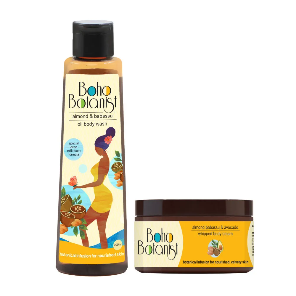 Boho Botanist Almond & Babassu Oil Body Wash + Whipped Body Cream