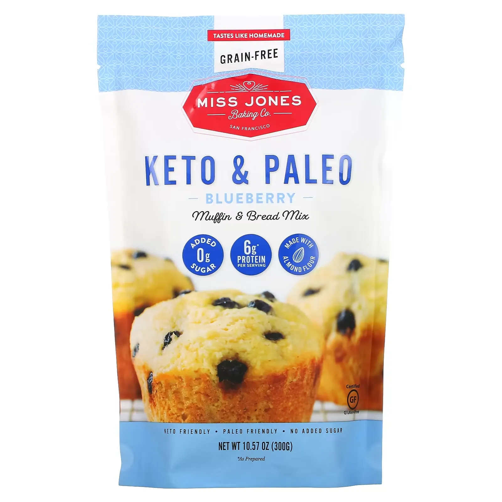 Keto & Paleo Blueberry Muffin & Bread Mix, 10.57 oz (300 g)