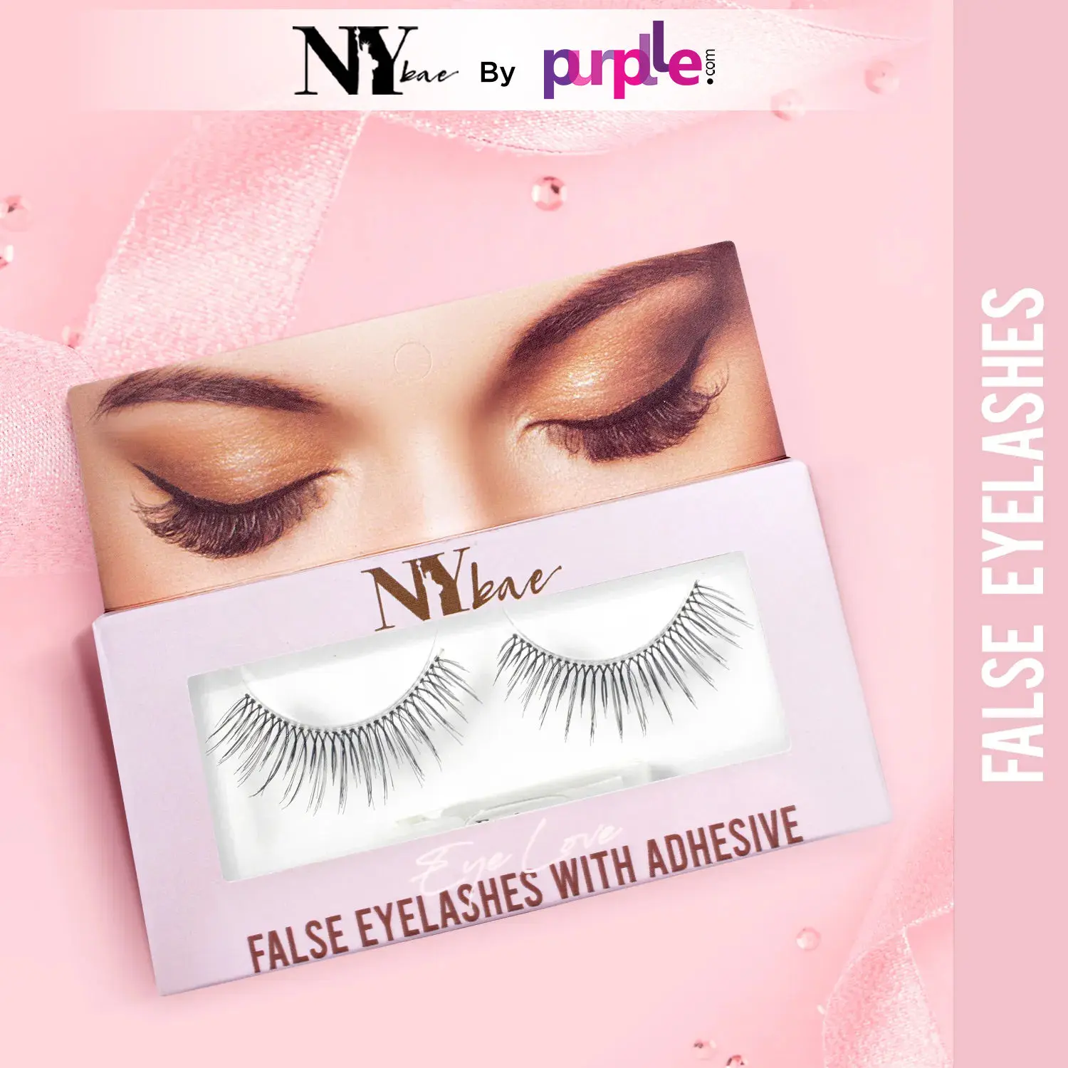 NY Bae Eye Love False Eyelashes With Adhesive | Easy Application | Comfortable | Long Staying - Natural 05