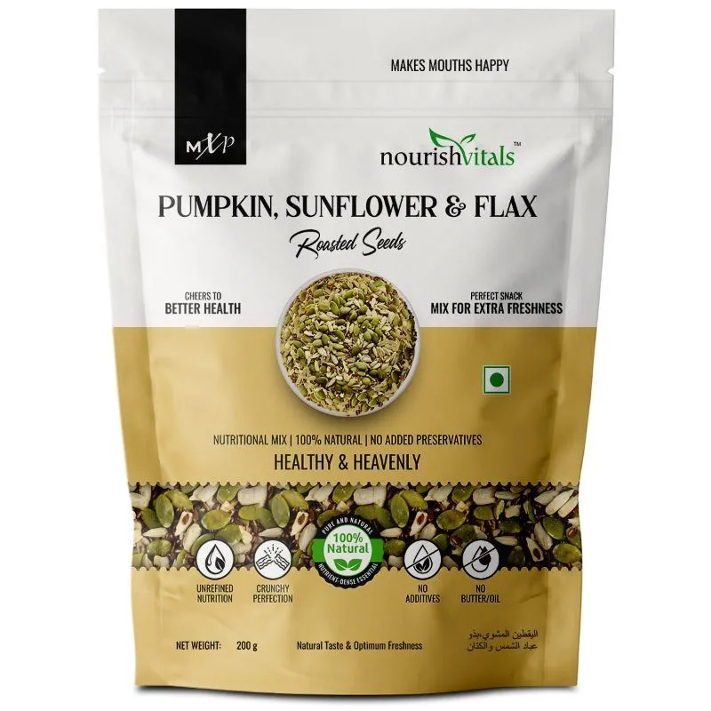 Nourish Vitals Pumpkin, Sunflower And Flax Roasted Seeds