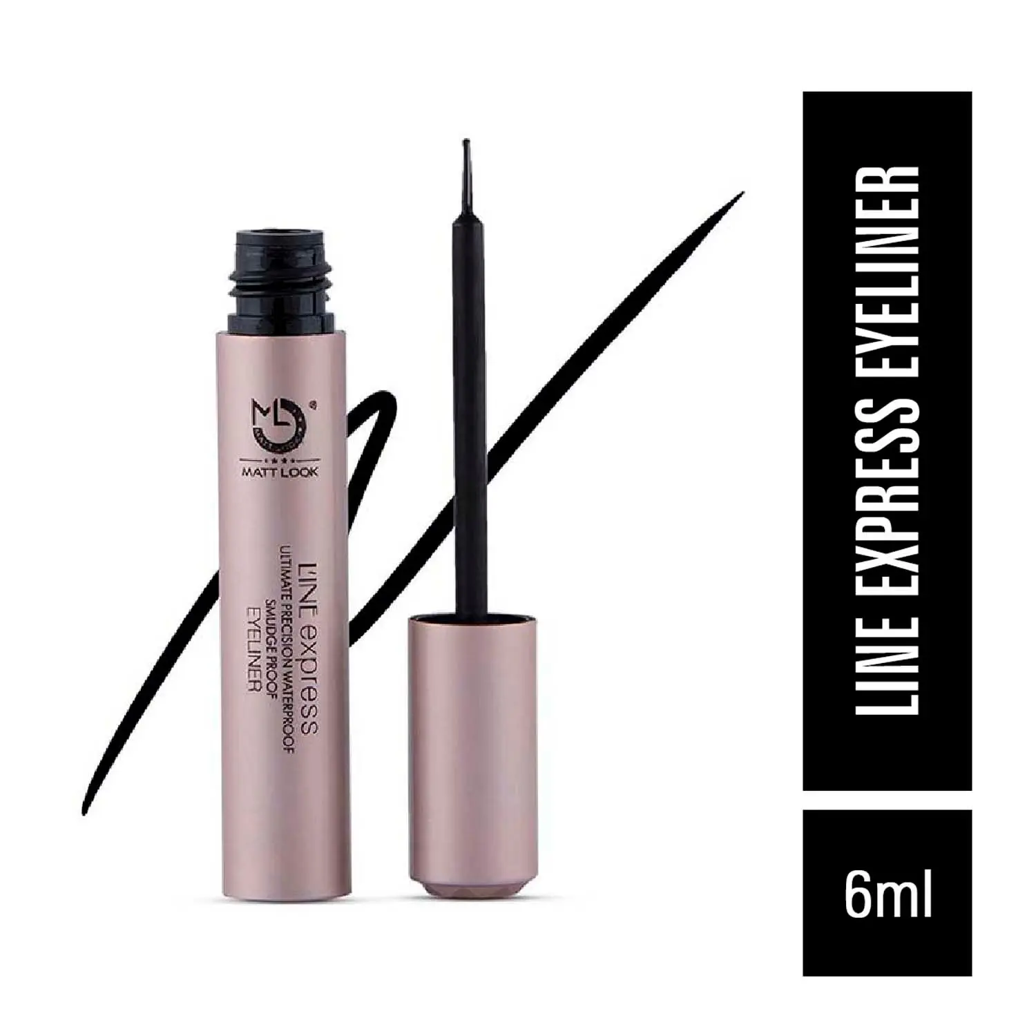 Matt look Line Express Ultimate Precision waterproof Smudge Proof Eyeliner, Jet Black (6ml)