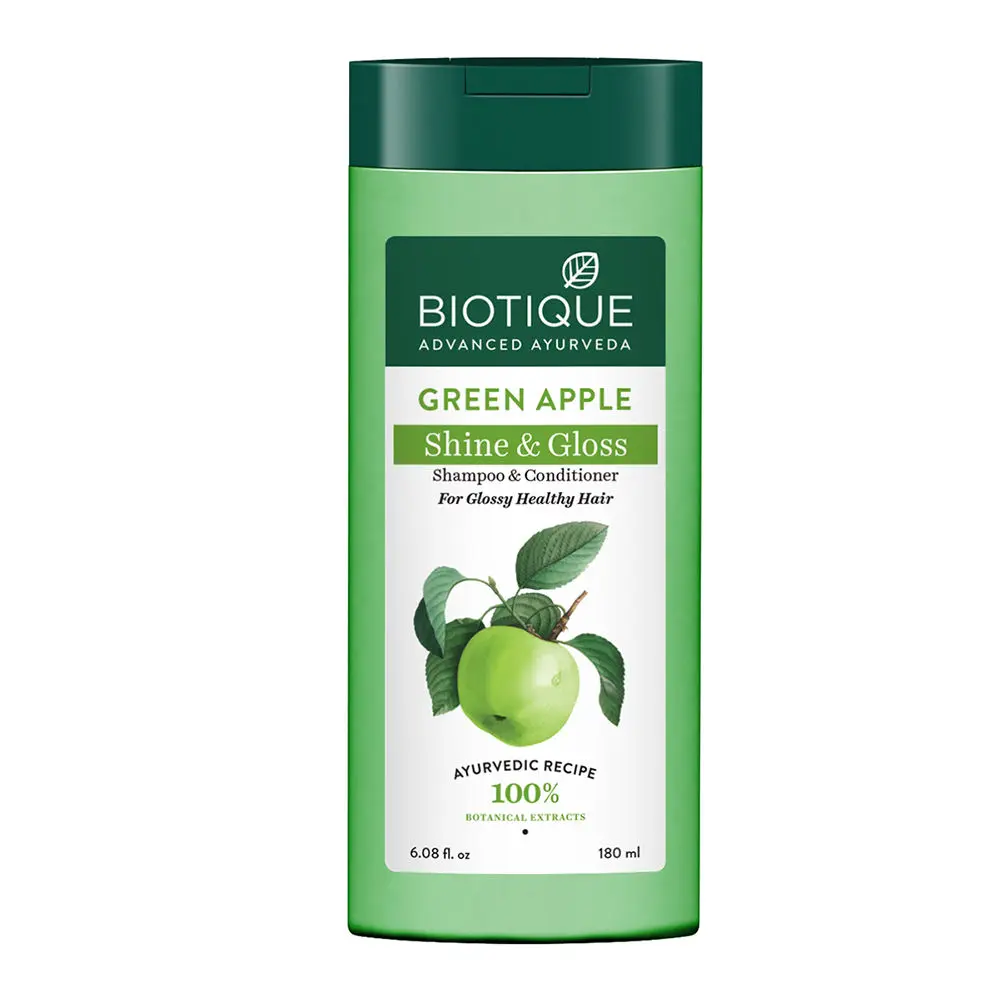 Biotique Green Apple Shine & Gloss Shampoo & Conditioner (180 ml)