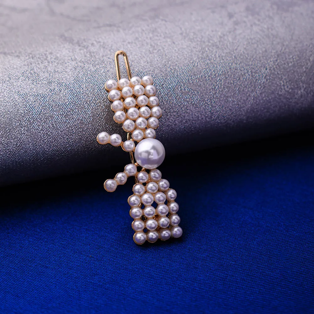 Ferosh Alice Pearl Bow Golden Hair Pin