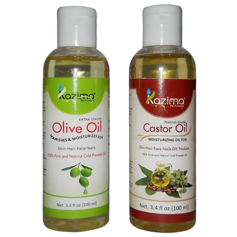 Kazima Olive & Castor Oil (Each 100ml) Combo,  2 Piece(s)/Pack  All Hair Type