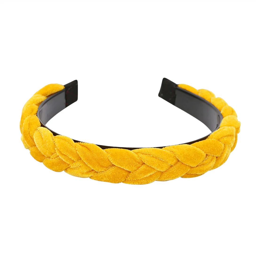 YouBella Hair Jewellery Fabric And Plastic Braid Shape Yellow Head Band (YBHAIR_41345)