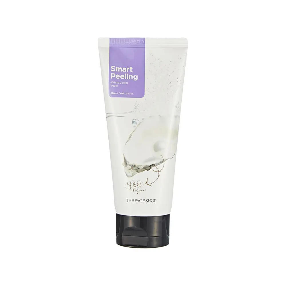 The Face Shop Smart Peeling White Jewel Gentle Exfoliator Face Scrub with Pearl Powder extracts for Brightening| Removes Tan and Blackheads,120ml