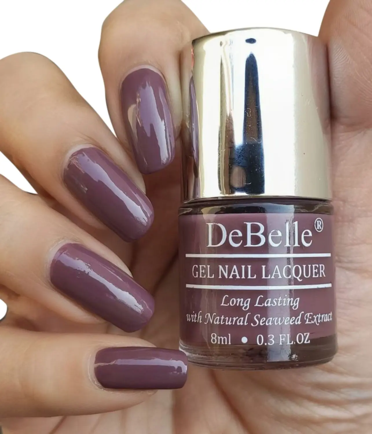 DeBelle Gel Nail Lacquer Glossy Pretty Petunia - Rust Mauve, (8 ml)