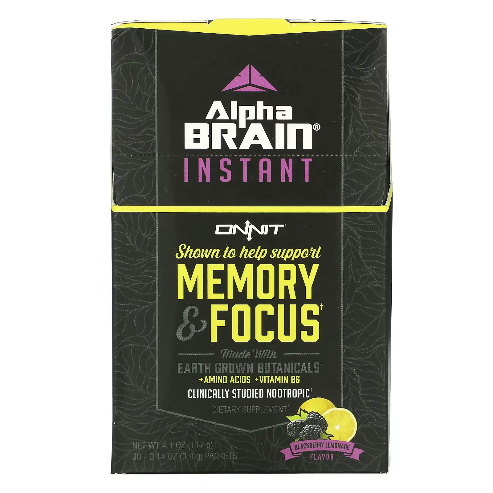 AlphaBRAIN Instant, Memory & Focus, Blackberry Lemonade Flavor, 30 Packets, 0.14 oz (3.9 g) Each