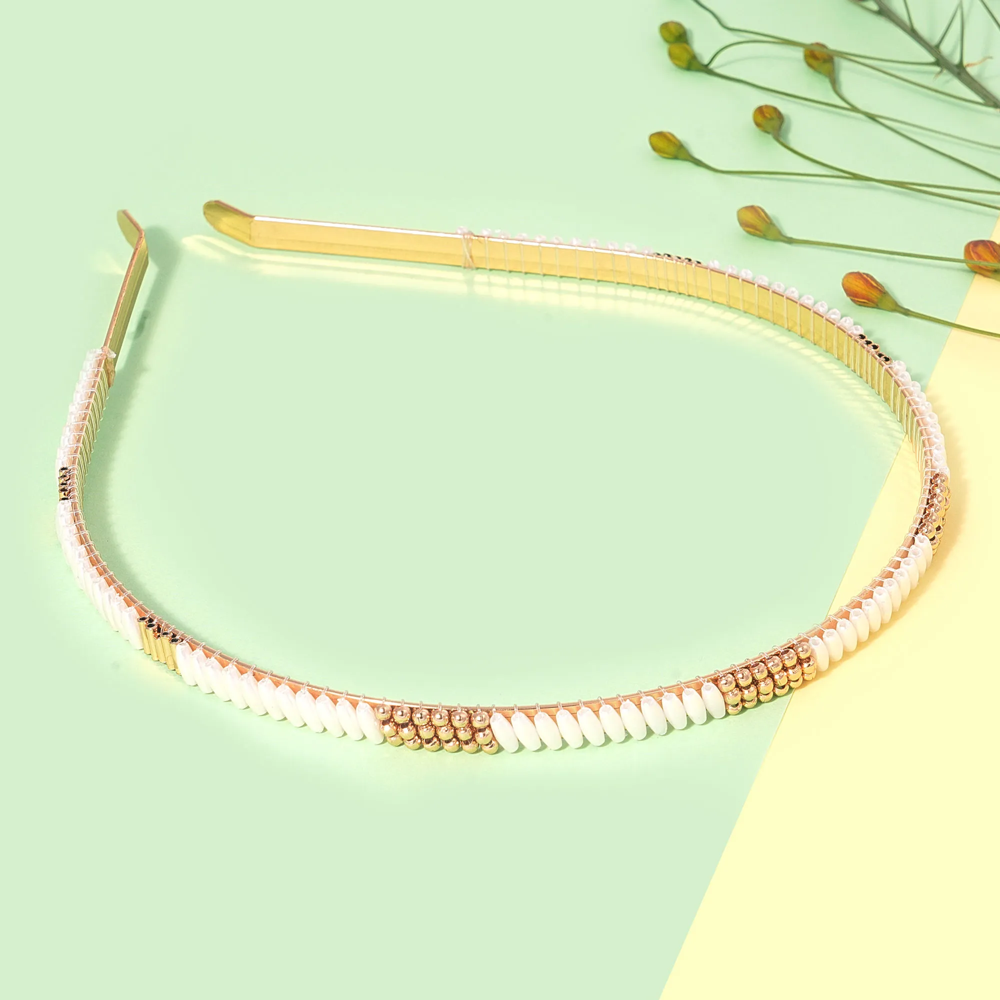 Belleziya Contemporary Gold Finish Headband