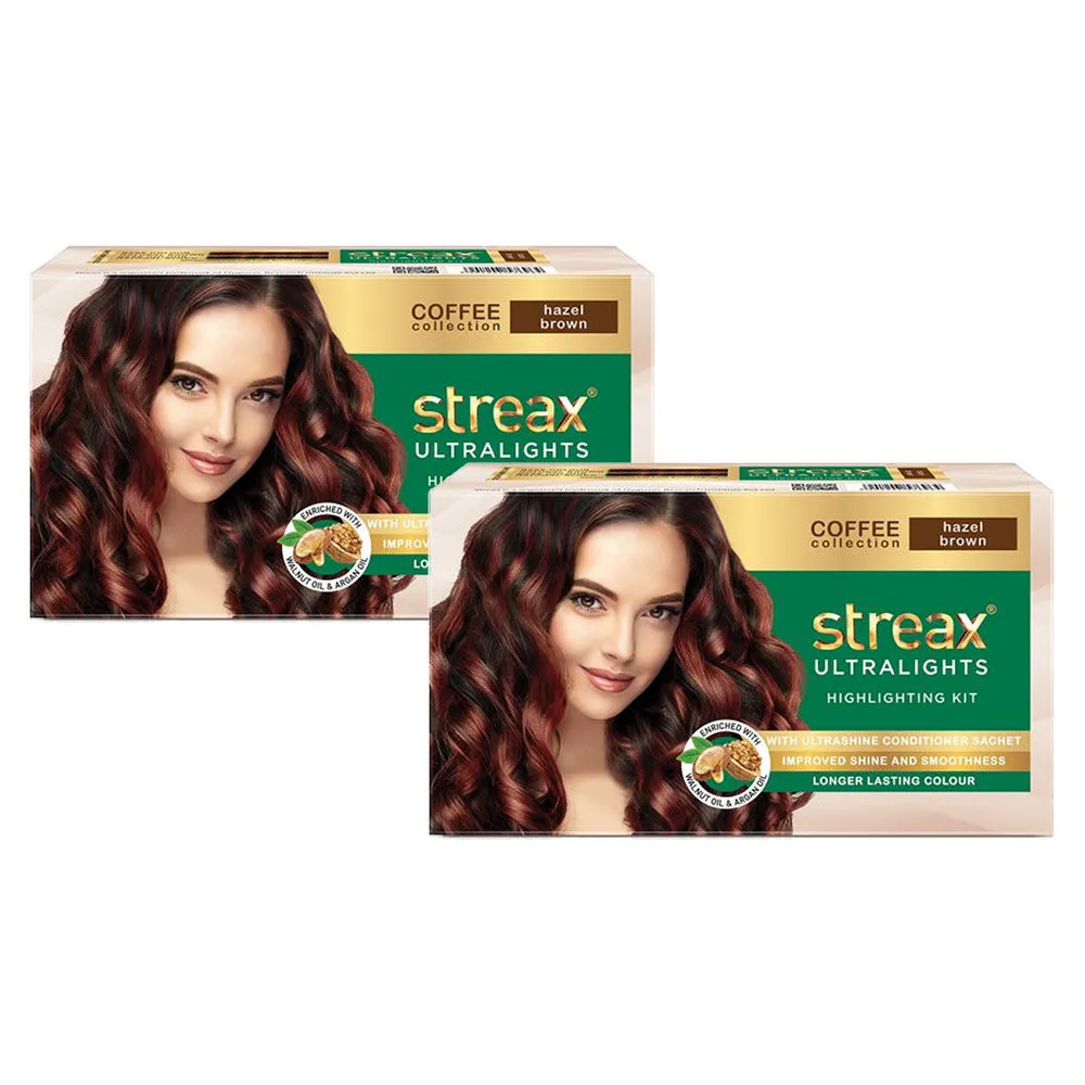 Streax Coffee Collection Ultralights Highlighting Kit - Hazel Brown Pack Of 2