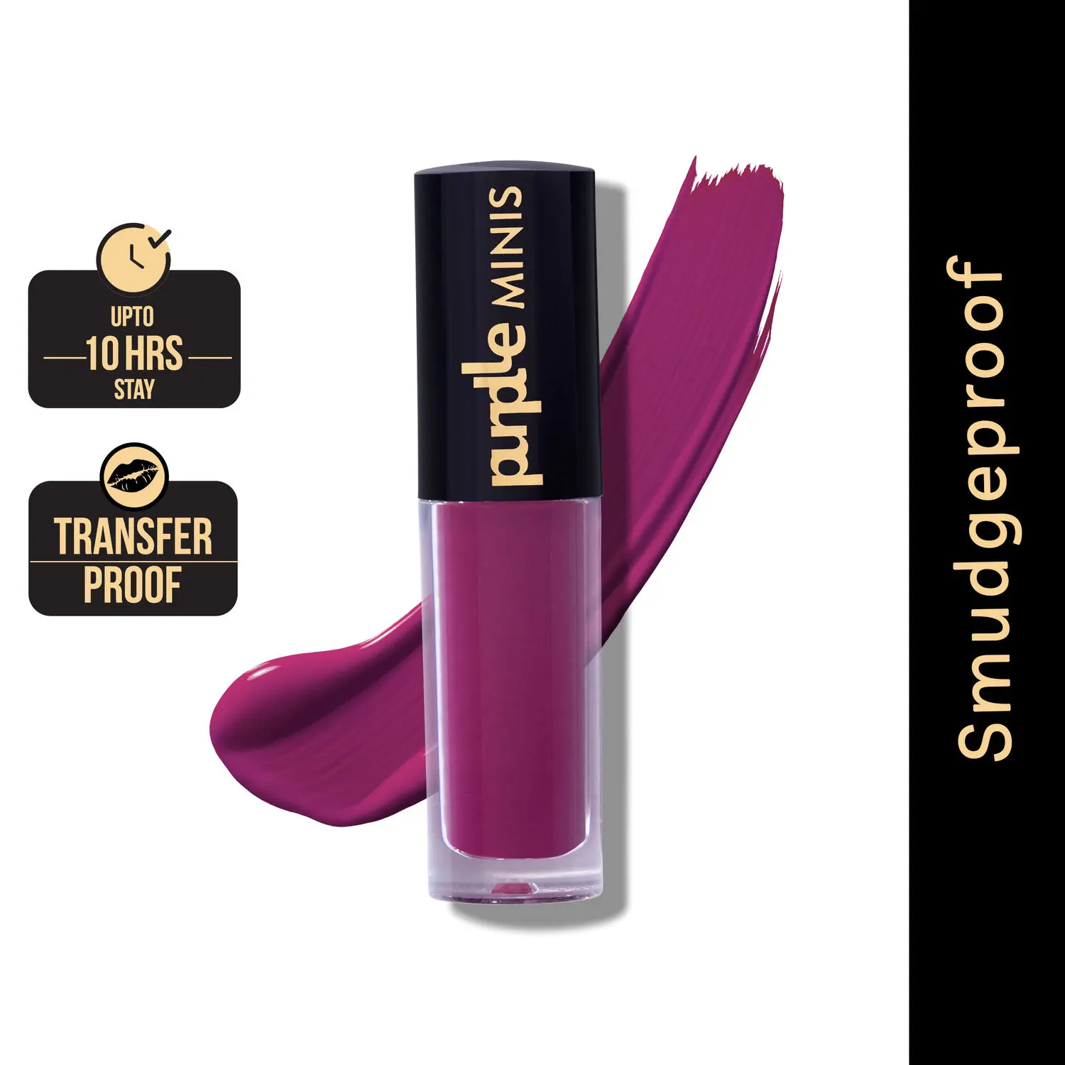 Purplle Ultra HD Matte Mini Liquid Lipstick, Purple - My First Pep Talk 15 | Highly Pigmented | Non-drying | Long Lasting | Easy Application | Water Resistant | Transferproof | Smudgeproof (1.6 ml)