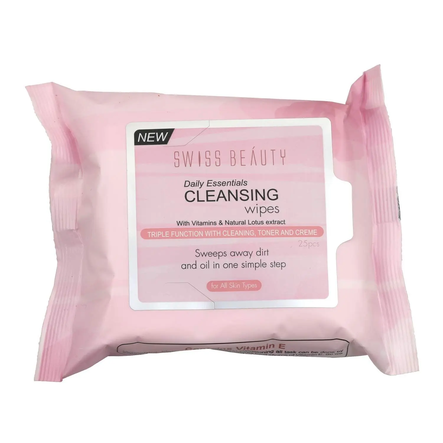 Swiss Beauty Daily Essentials Makeup Remover Cleansing Wet Wipes - Lotus (25 Pcs)