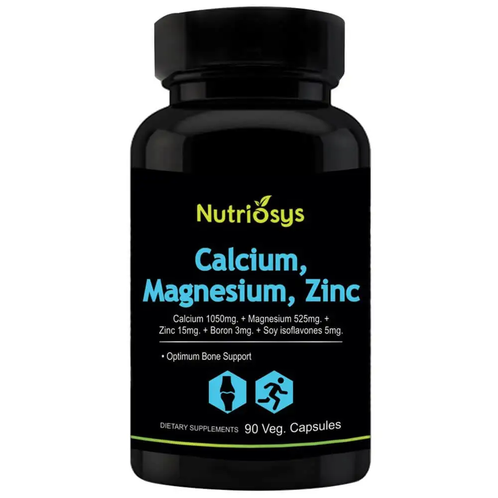 Nutriosys Calcium Magnesium Zinc (500 mg),  Unflavoured  90 capsules