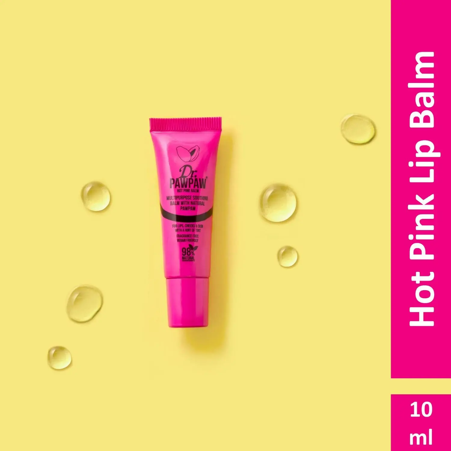 Dr.PAWPAW Hot Pink Lip Balm (10 ml)| No Fragrance Balm, For Lips, Skin, Hair, Cuticles, Nails, and Beauty Finishing