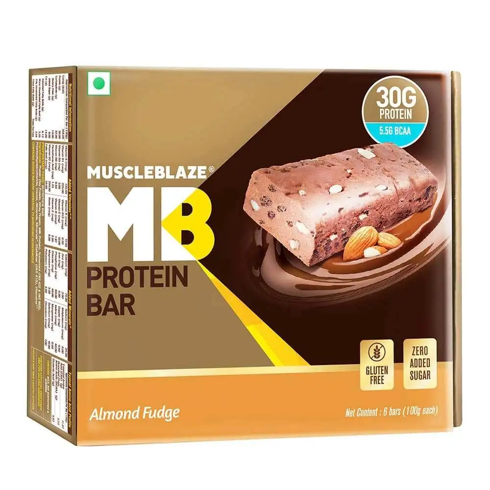 MuscleBlaze Hi-Protein Bar (30g Protein) OP,  6 bar(s)  Almond Fudge