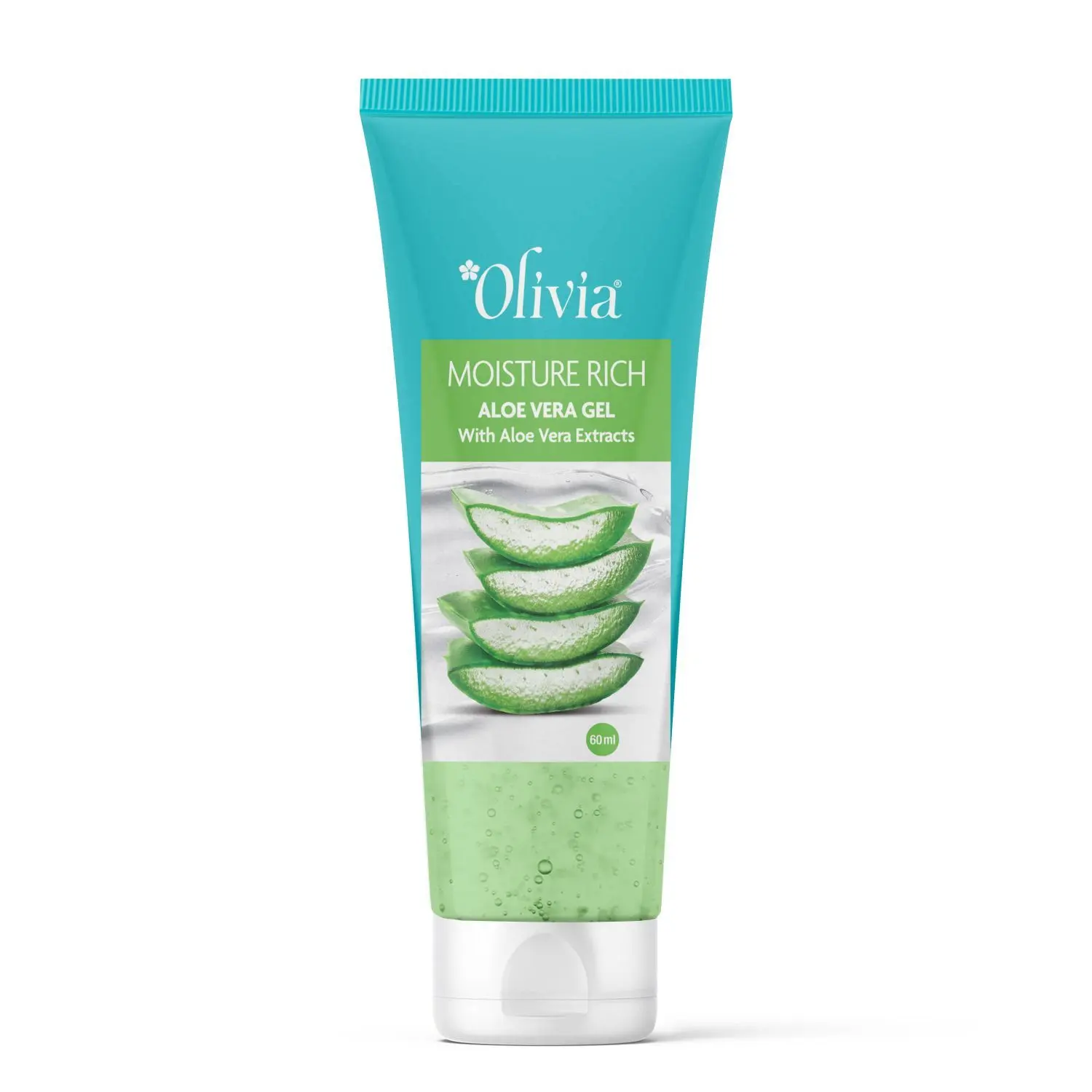 Olivia Moisture Rich Aloe Vera Gel with Aloe Vera Extracts Natural Skin Care Moisturizer Gel for Face and Body 60ml