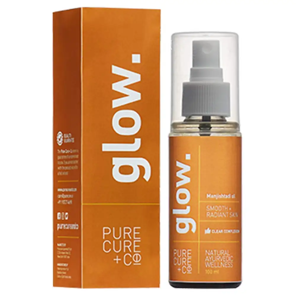 Pure Cure + Co Glow Manjistadi Oil,  100 ml  Smooth + Radiant Skin