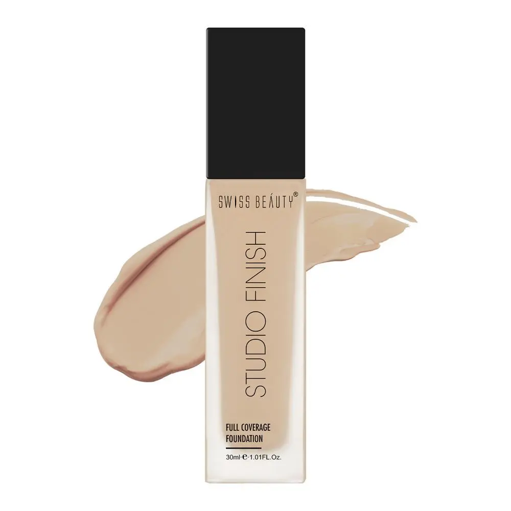 Swiss Beauty Studio Finish Full Coverage Foundation - NATURAL BEIGE - 3 - 30 ml