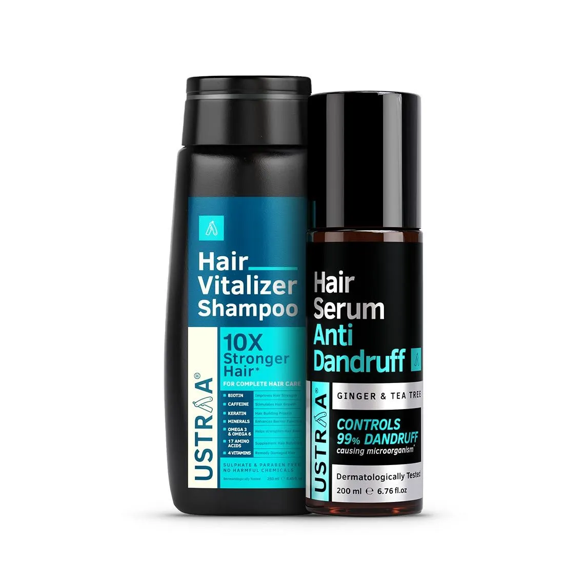 Ustraa Hair Vitalizer Shampoo & Anti-dandruff Hair Serum Combo