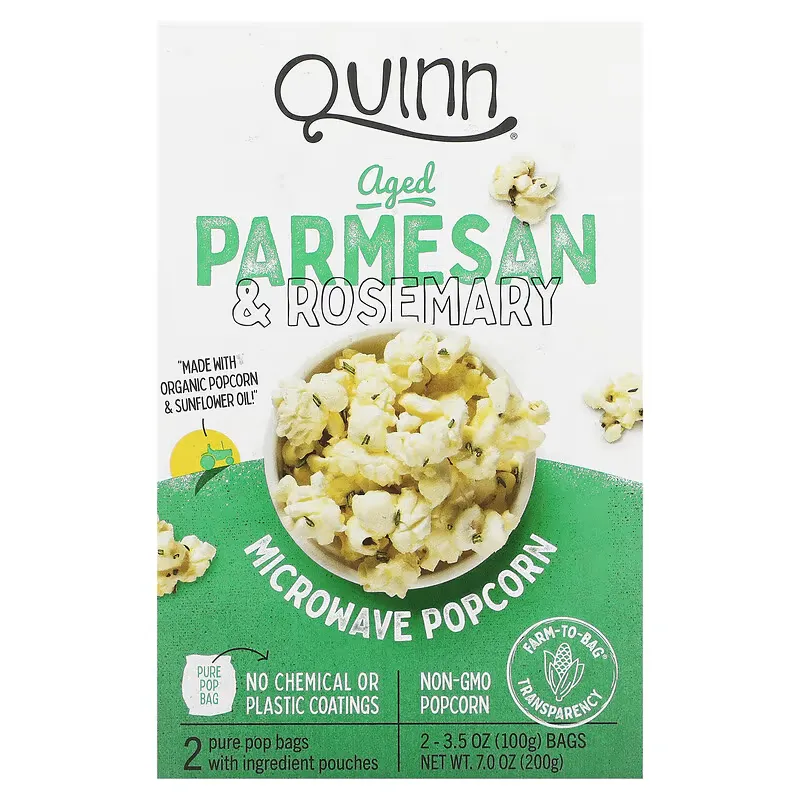 Microwave Popcorn, Aged Parmesan & Rosemary, 2 Bags, 3.5 oz (100 g) Each