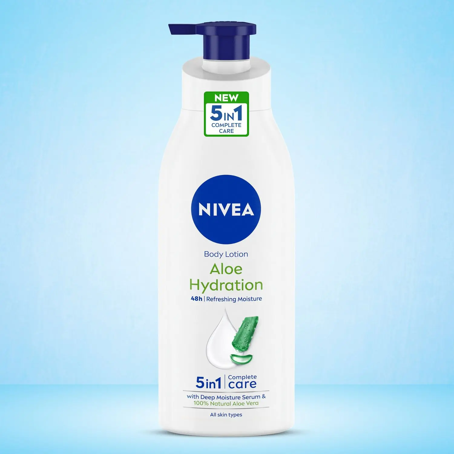 NIVEA 100% NATURAL ALOEVERA Body lotion- 5 in 1 COMPLETE CARE for 48H Refreshing moisturization (400 ml)