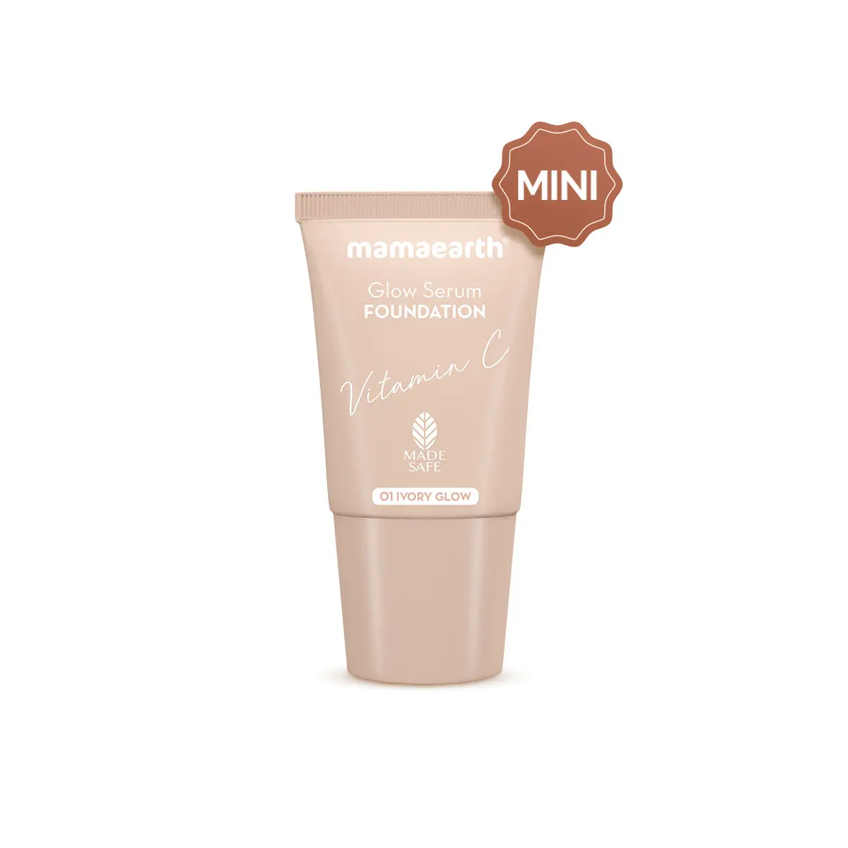 Mamaearth Glow Serum Foundation Mini Tube with Vitamin C & Turmeric - 18 ml - 01 Ivory Glow