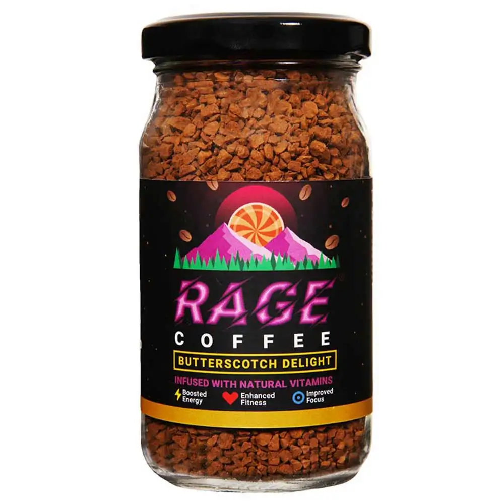 Rage Coffee Premium Arabica Instant Coffee,  50 g  Butterscotch Delight