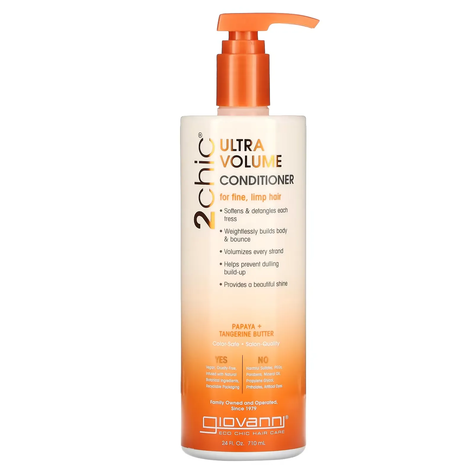 2chic, Ultra-Volume Conditioner, For Fine, Limp Hair, Papaya + Tangerine Butter, 24 fl oz (710 ml)