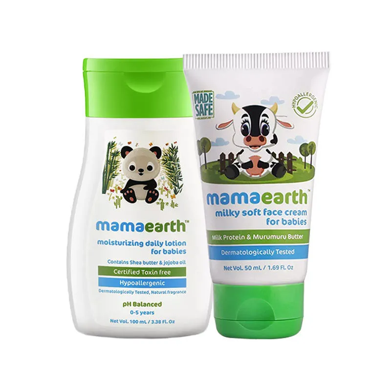 Mamaearth Moisturizing Daily Lotion For Babies And Milky Soft Natural Baby Face Cream For Babies