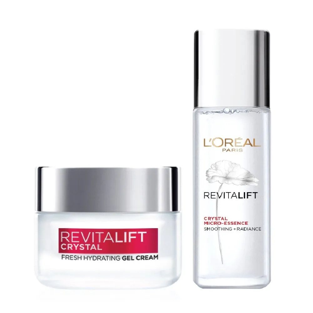 L'Oreal Paris Revitalift Crystal Skincare Regime Combo With Micro-essence 22 Ml + Gel Cream 15ml