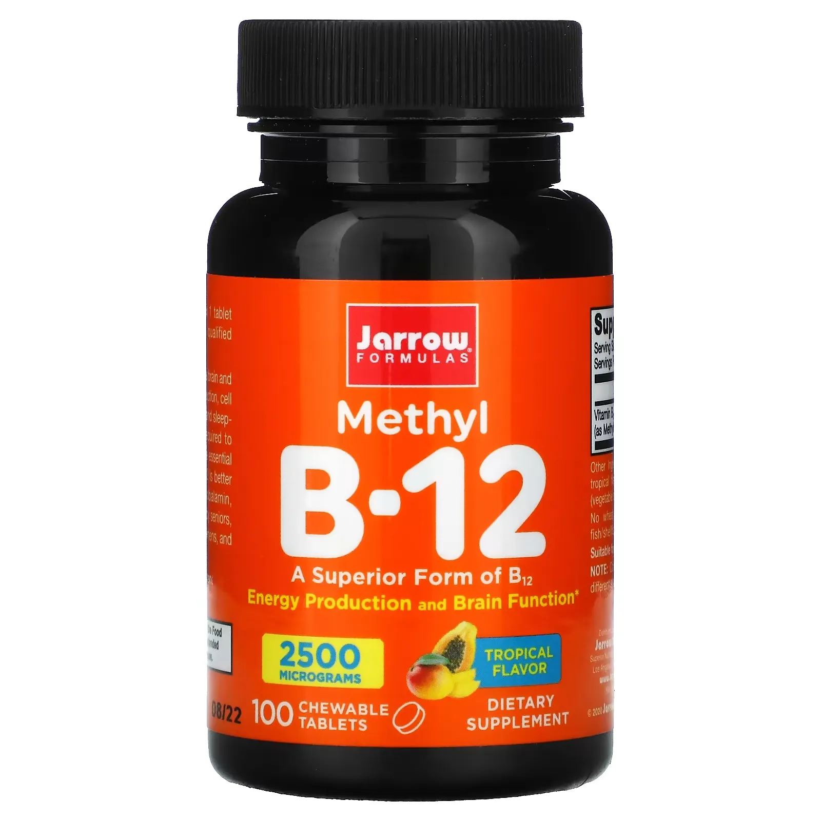 Methyl B-12, Tropical , 2,500 mcg, 100 Chewable Tablets