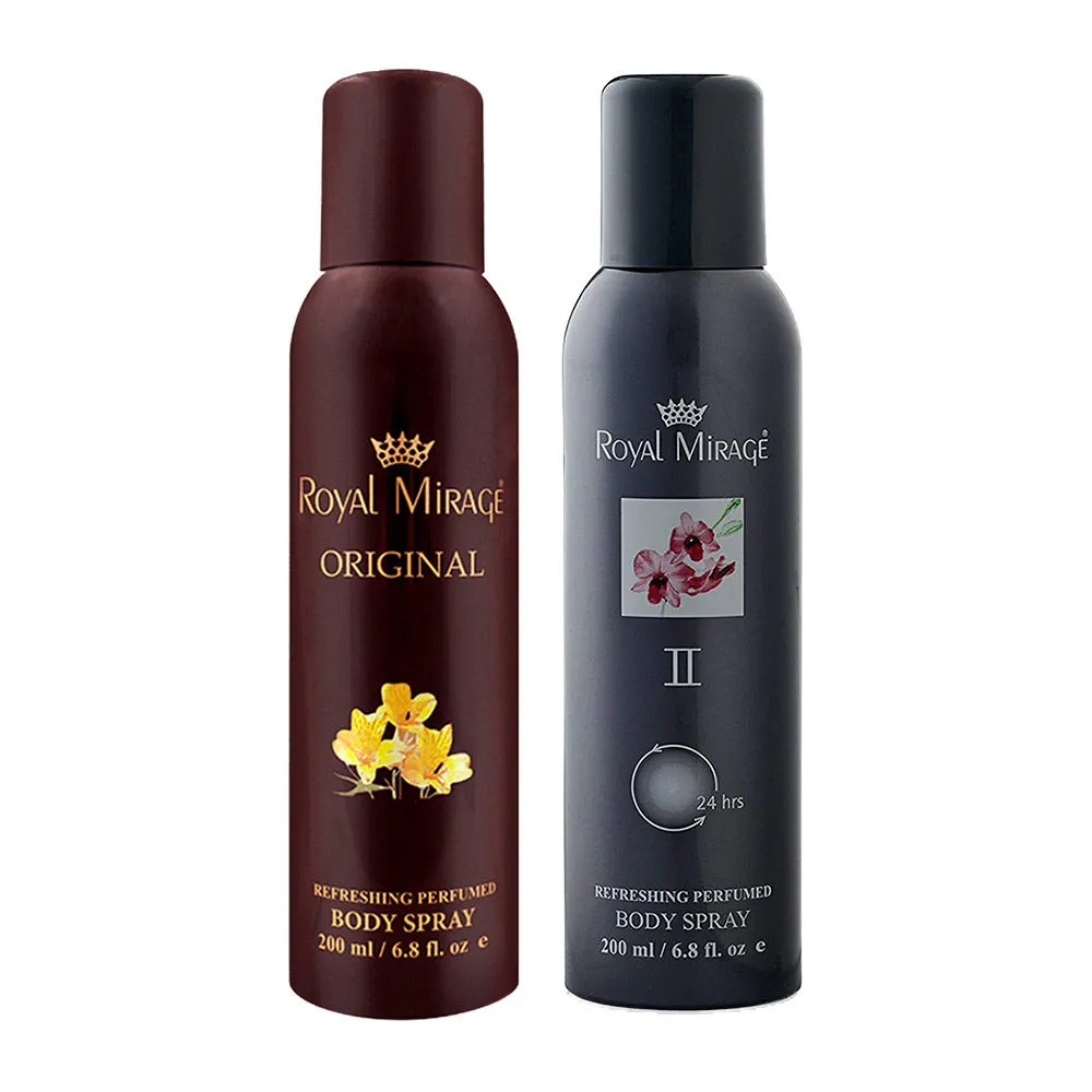 Royal Mirage Original & Ii Refreshing Perfumed Body Spray - Pack Of 2