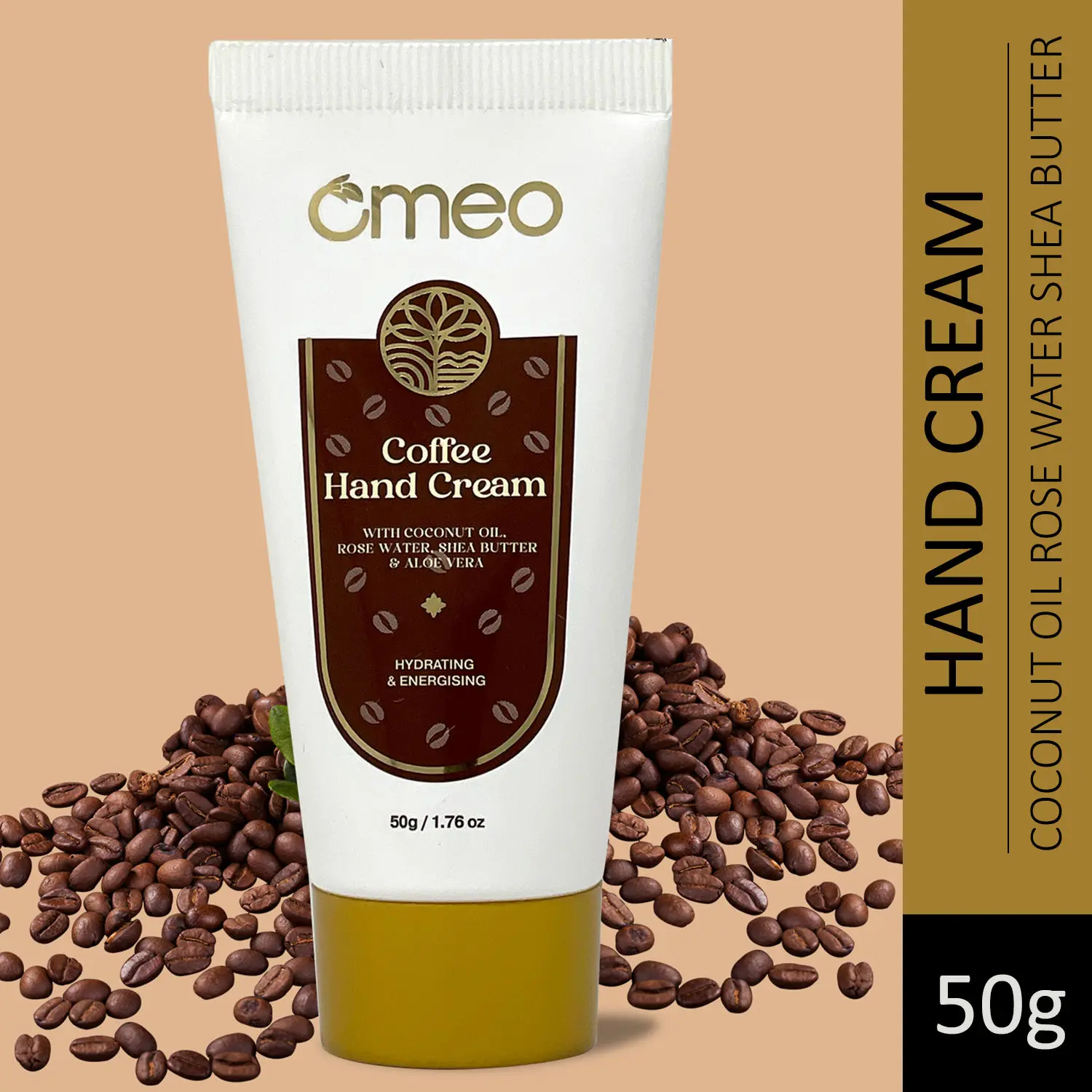 Omeo Natural Coffee Hand Cream for Moisturization for Men & Women (50 g)