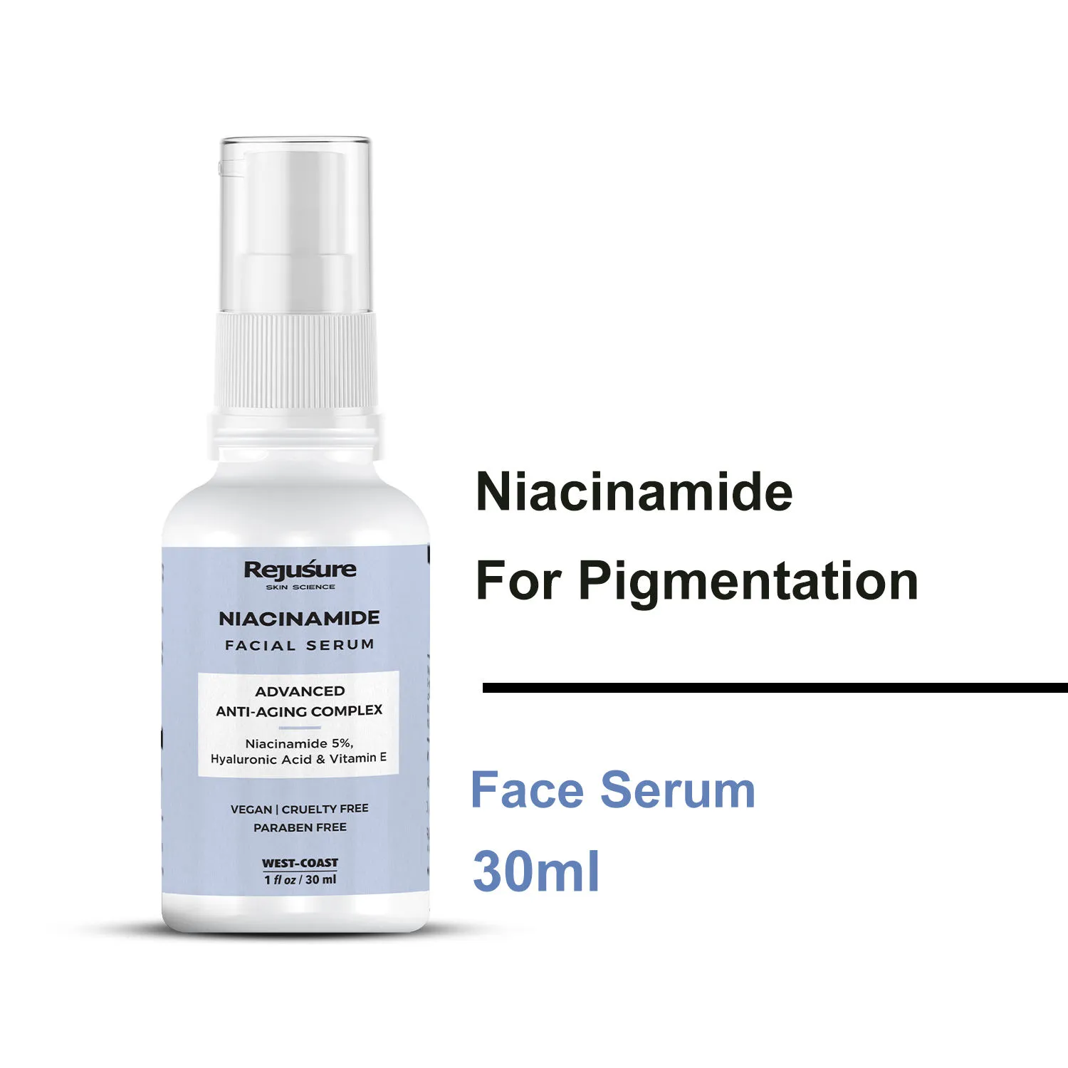 Rejusure 5% Niacinamide for Acne Marks, Dark Spot Face Serum for Oily & Acne Prone Skin