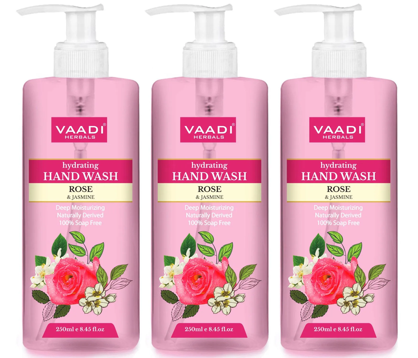 Vaadi Herbals Hydrating Rose & Jasmine Hand Wash - Pack of 3