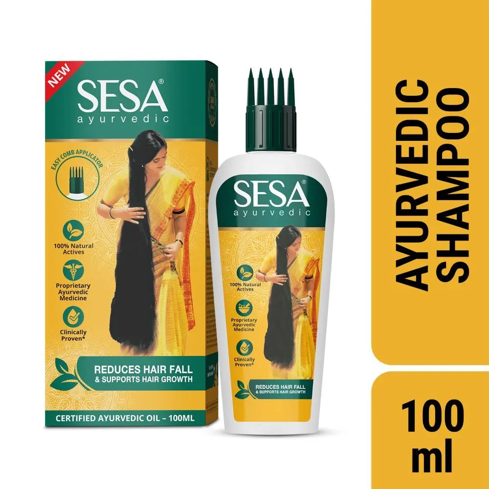 Sesa Ayurvedic Hair Oil, 18 Herbs + 5 Oils, Kshir Pak Vidhi reduces Hair Fall & supports Hair Growth (100 ml)