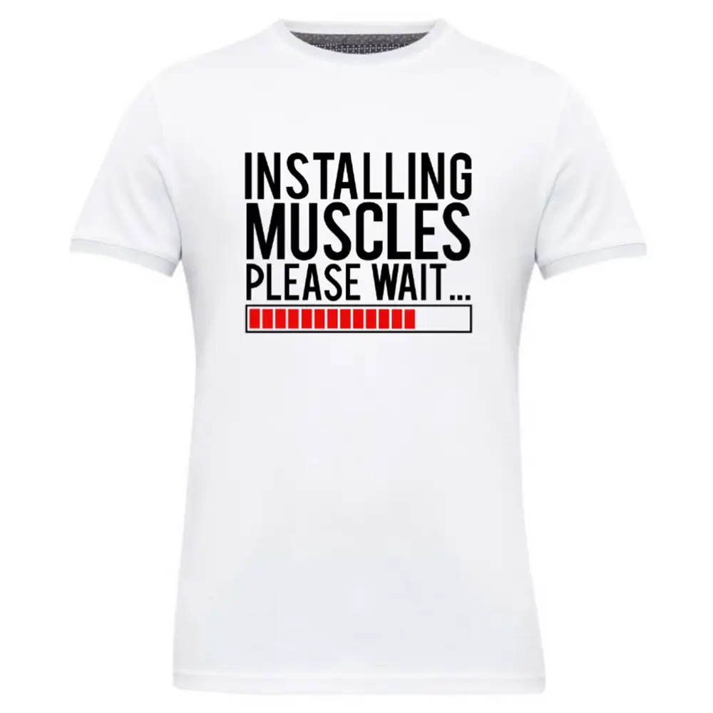 Gym Brute Installing Muscle T-Shirt,  White  XL